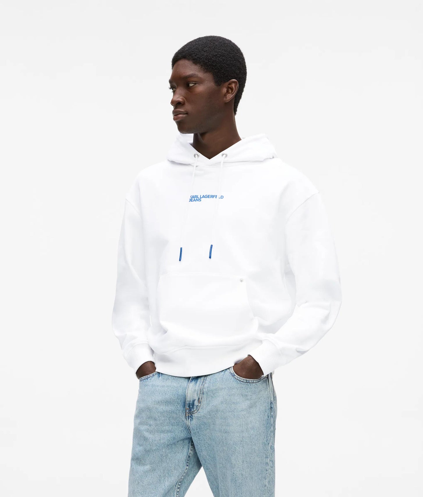 Karl Lagerfeld Relaxed Graphic Karl Print Hoodie White