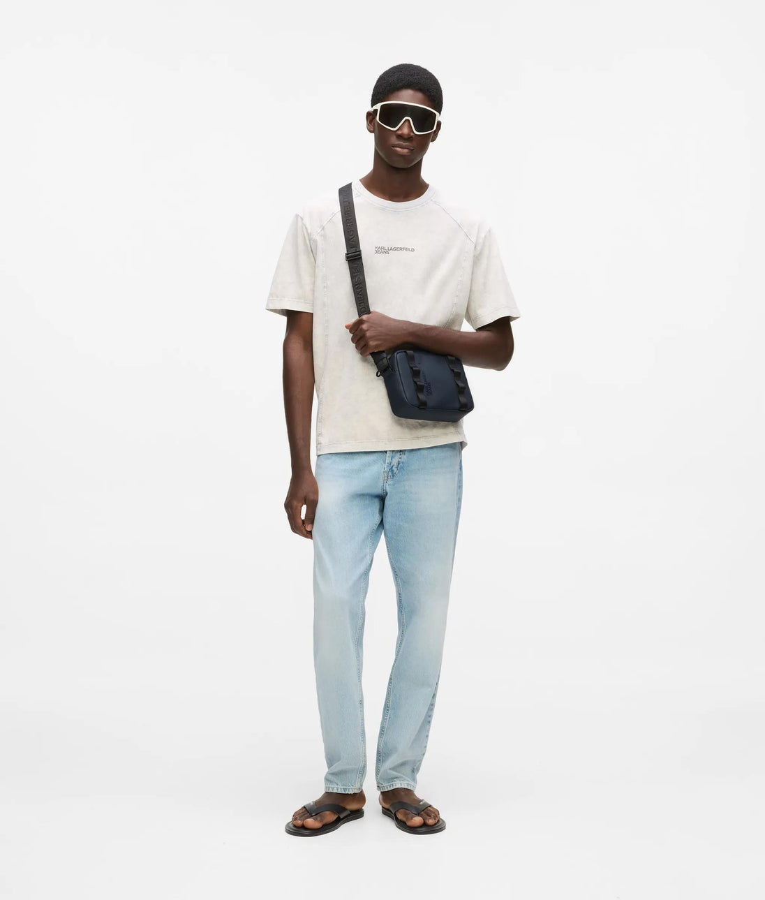 Karl Lagerfeld Relaxed Denim Vest Acid Light Blue