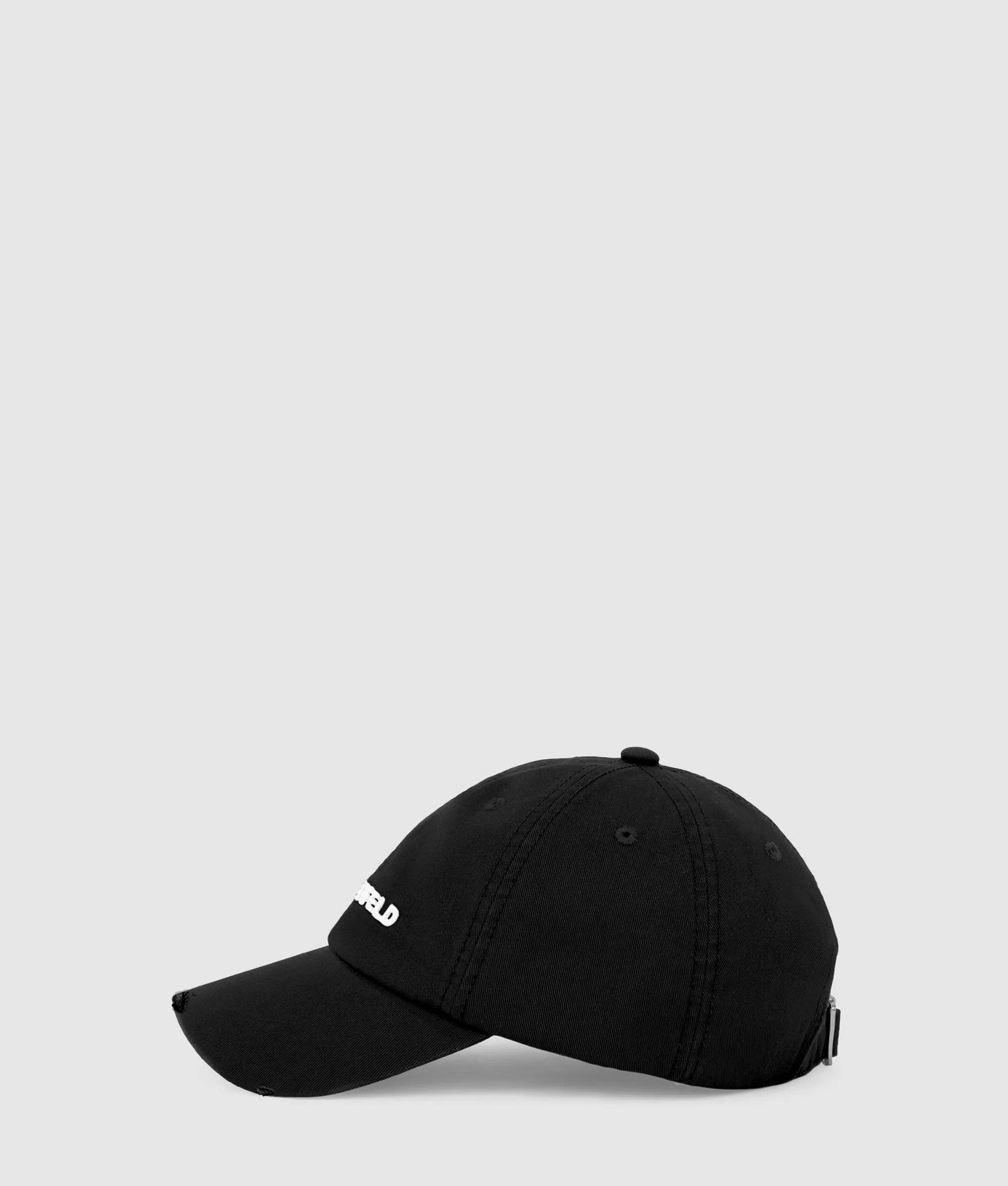 Karl Lagerfeld Distressed Logo Cap Black