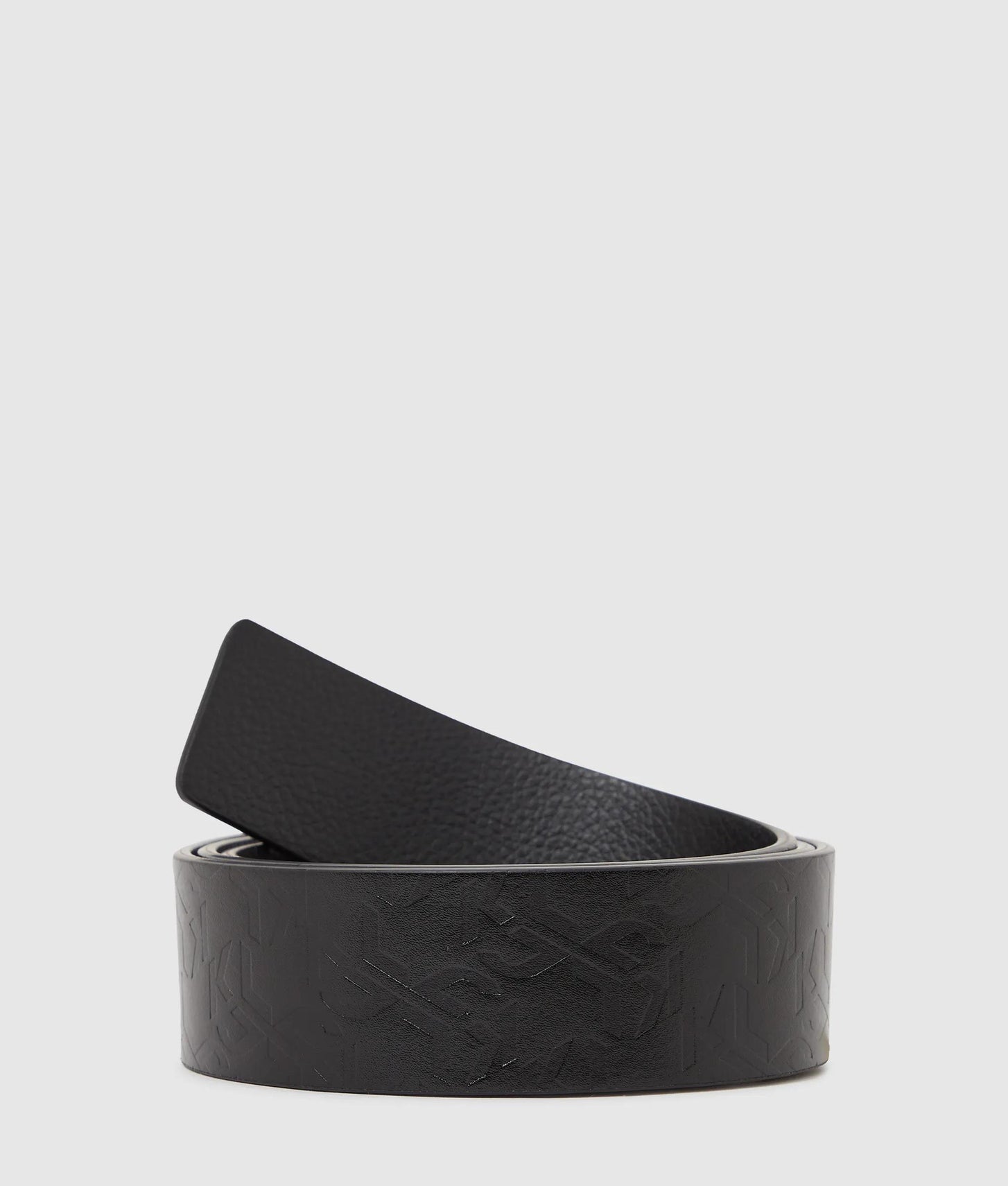 Karl Lagerfeld Monogram Reversible Belt Klj Black-Monogram