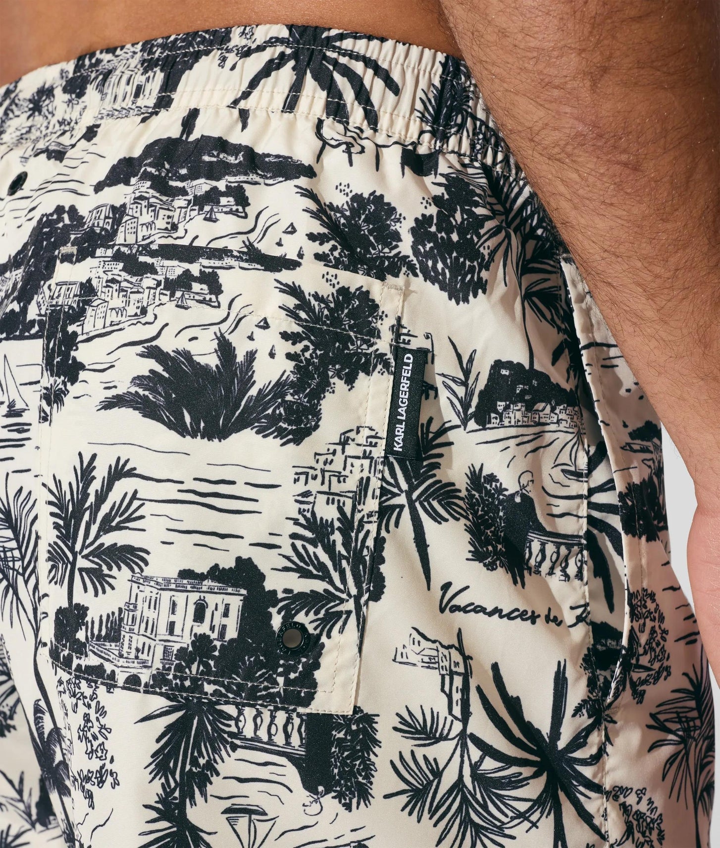 Karl Lagerfeld All-Over-Print Short Boardshorts Vacances De Karl Black