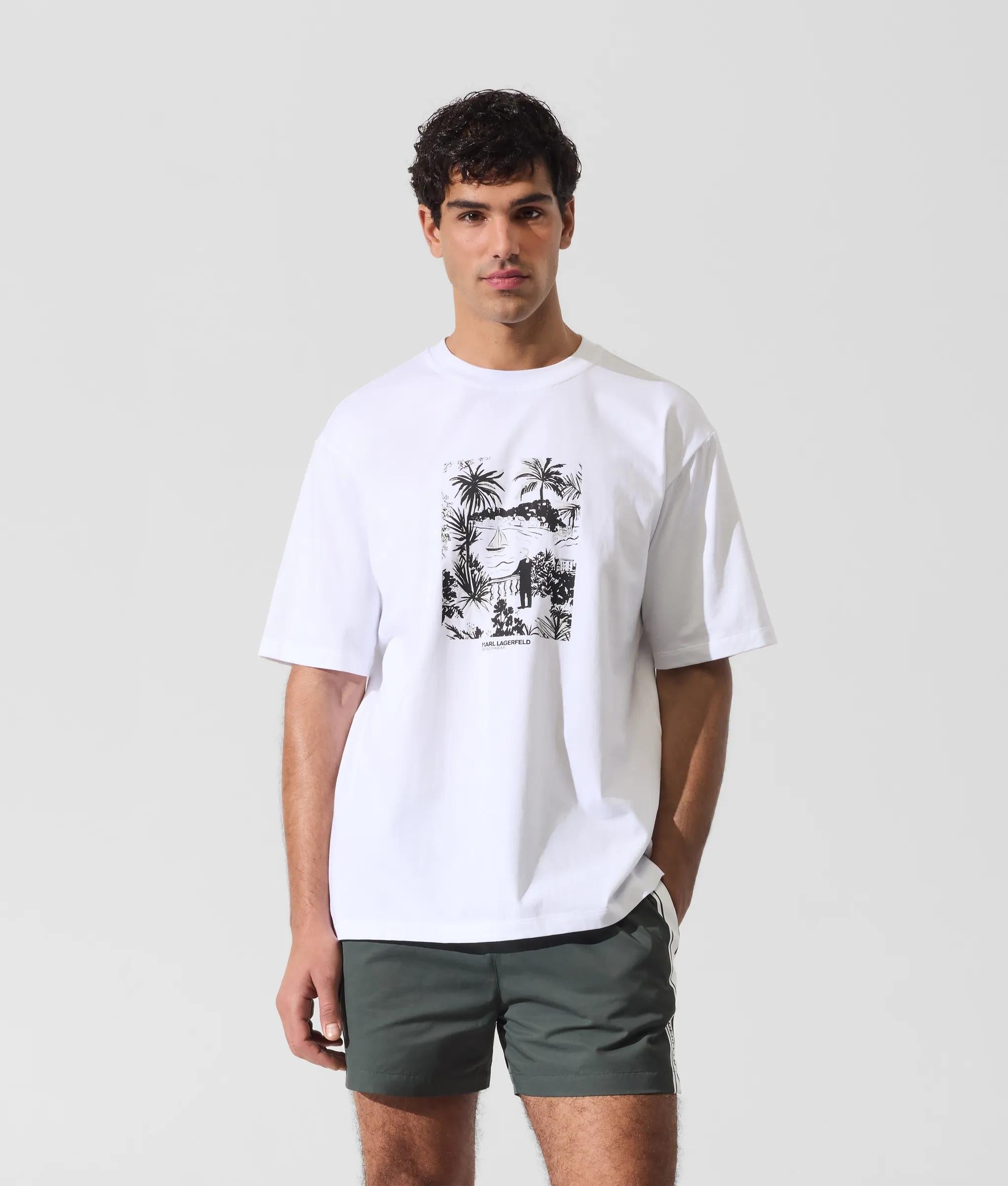 Karl Lagerfeld Villa De Vigie Beach T-Shirt White