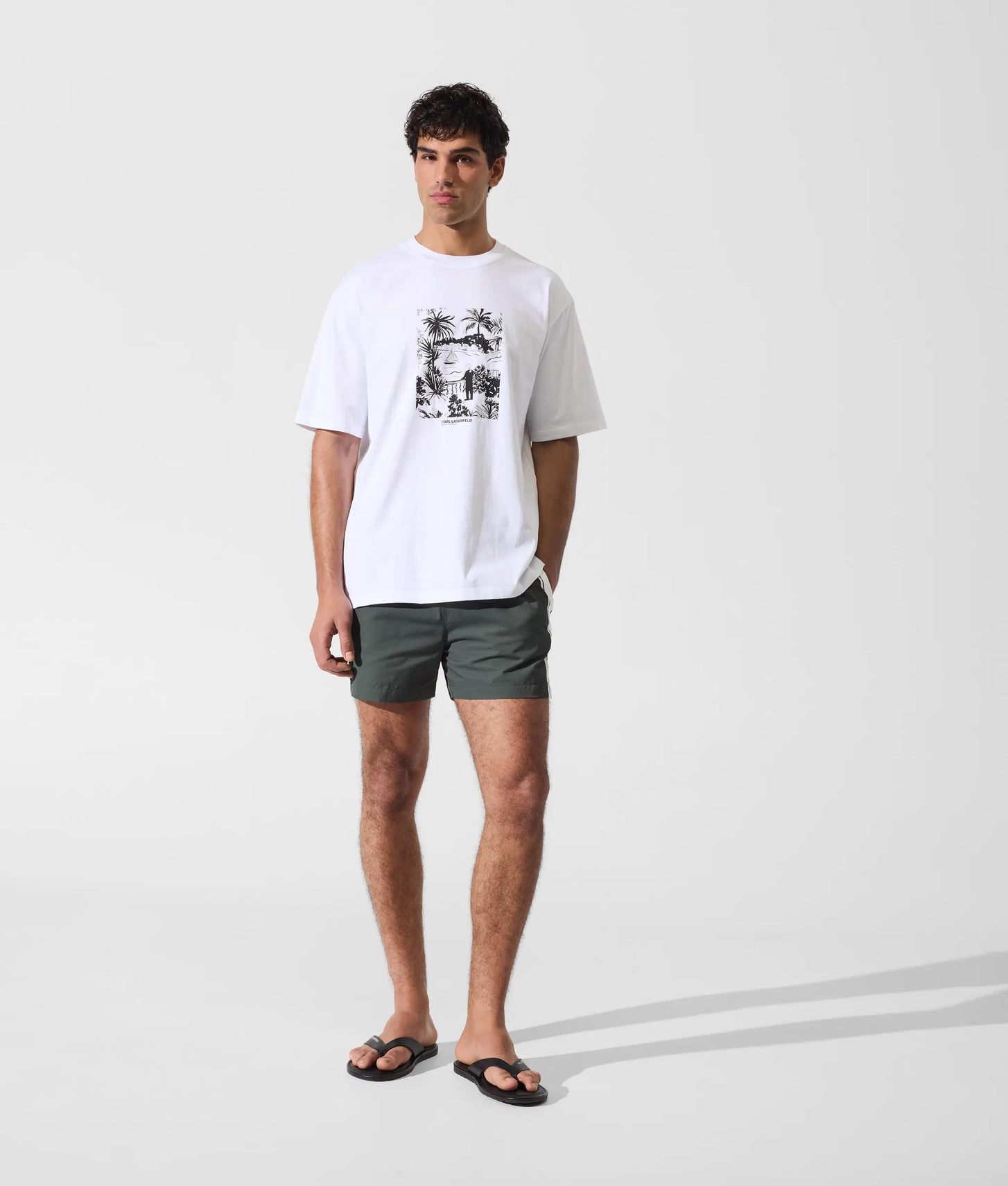 Karl Lagerfeld Villa De Vigie Beach T-Shirt White