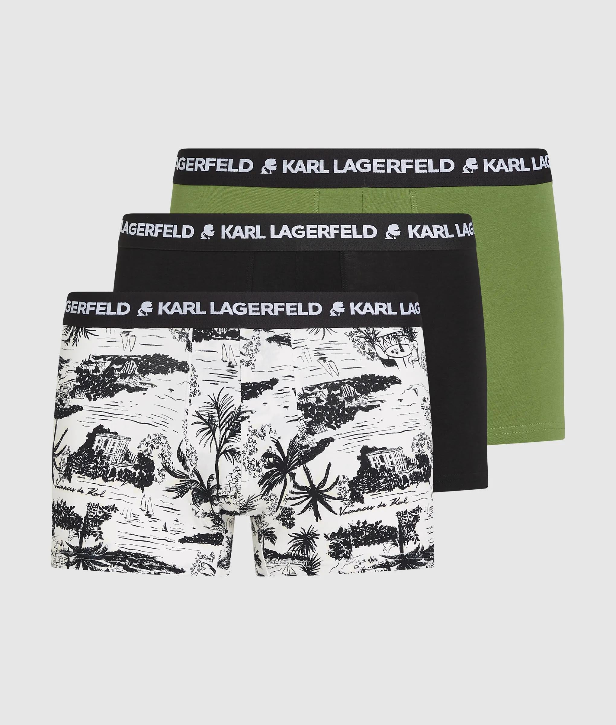 Karl Lagerfeld Villa La Vigie Trunks - 3 Pack Vacances-Black-Dill