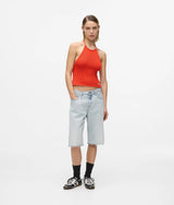 Karl Lagerfeld Relaxed Longline Denim Shorts Sun Light Blue
