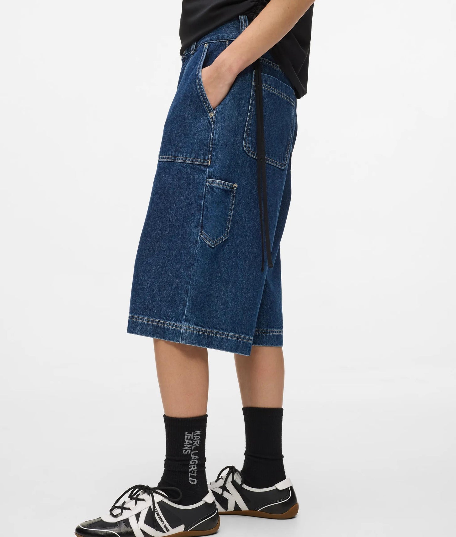 Karl Lagerfeld Denim Bermuda Shorts Stone Blue