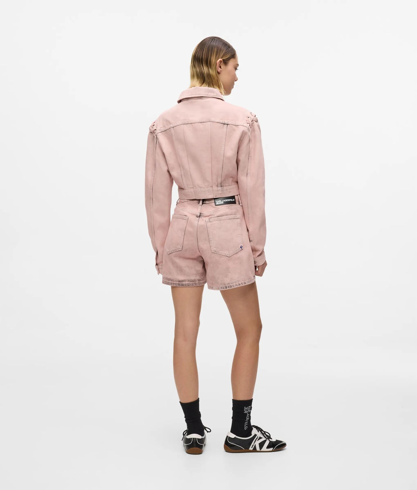 Karl Lagerfeld Inked High-Rise Denim Shorts Fairytale