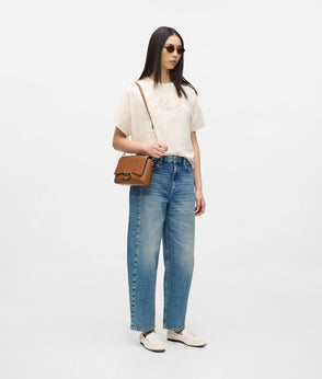 KarlLagerfeld Ksignature Striped Shoulder Bag Natural Canvas Tan