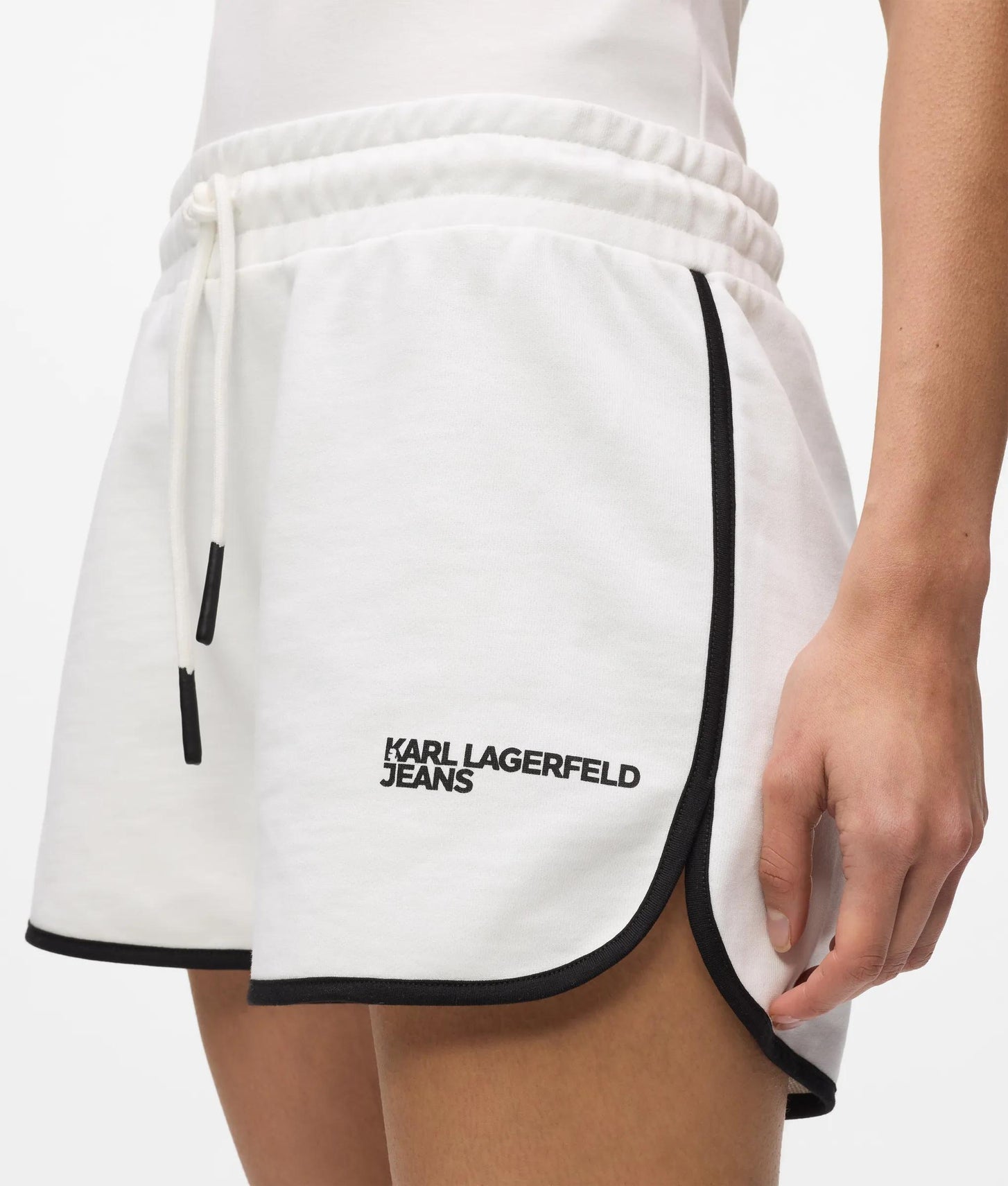 Karl Lagerfeld Logo Sweat Shorts White