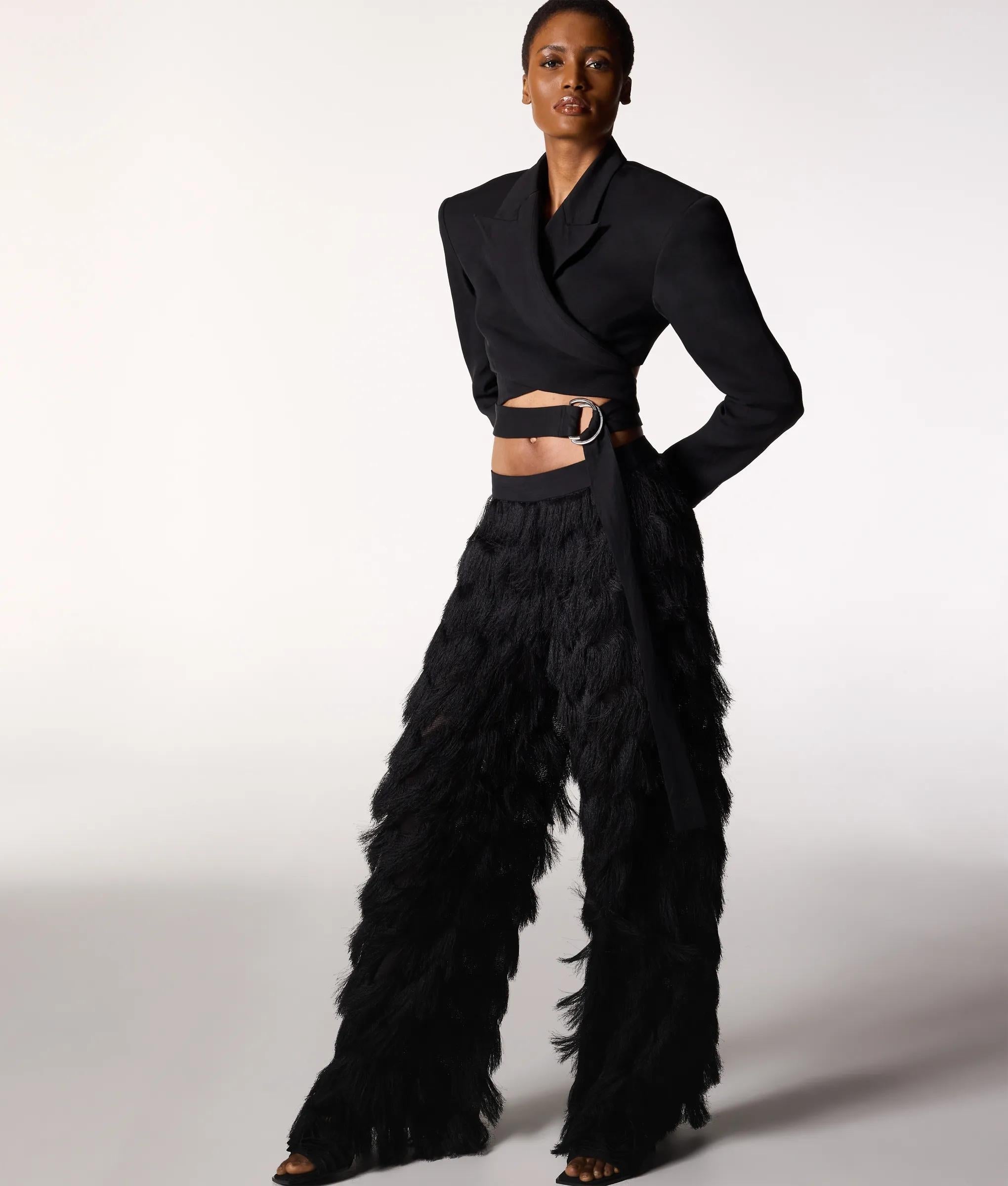 Karl Lagerfeld Kl Studio Fringe Pants Black