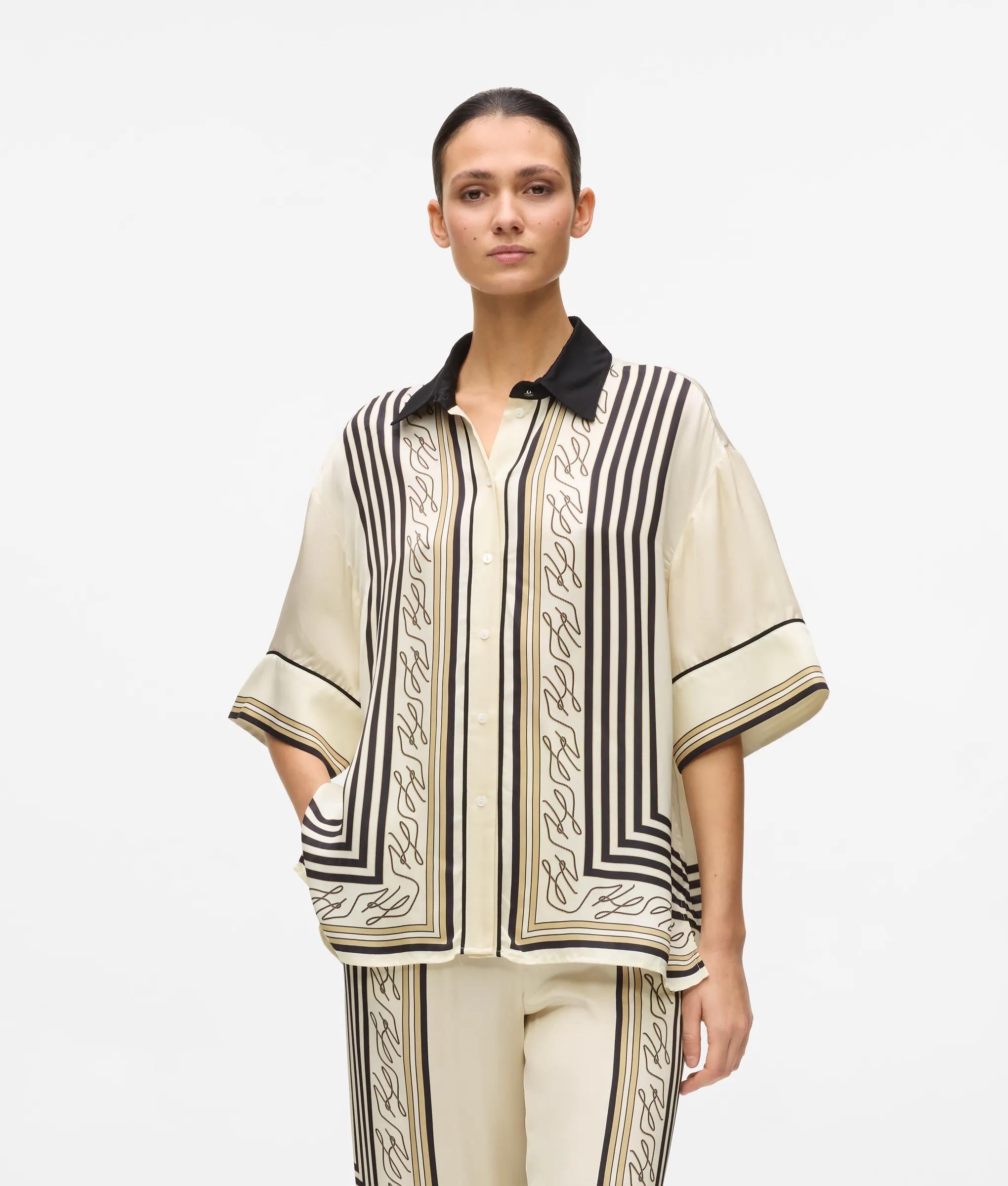Karl Lagerfeld All-Over-Print Pajama Shirt Pristine