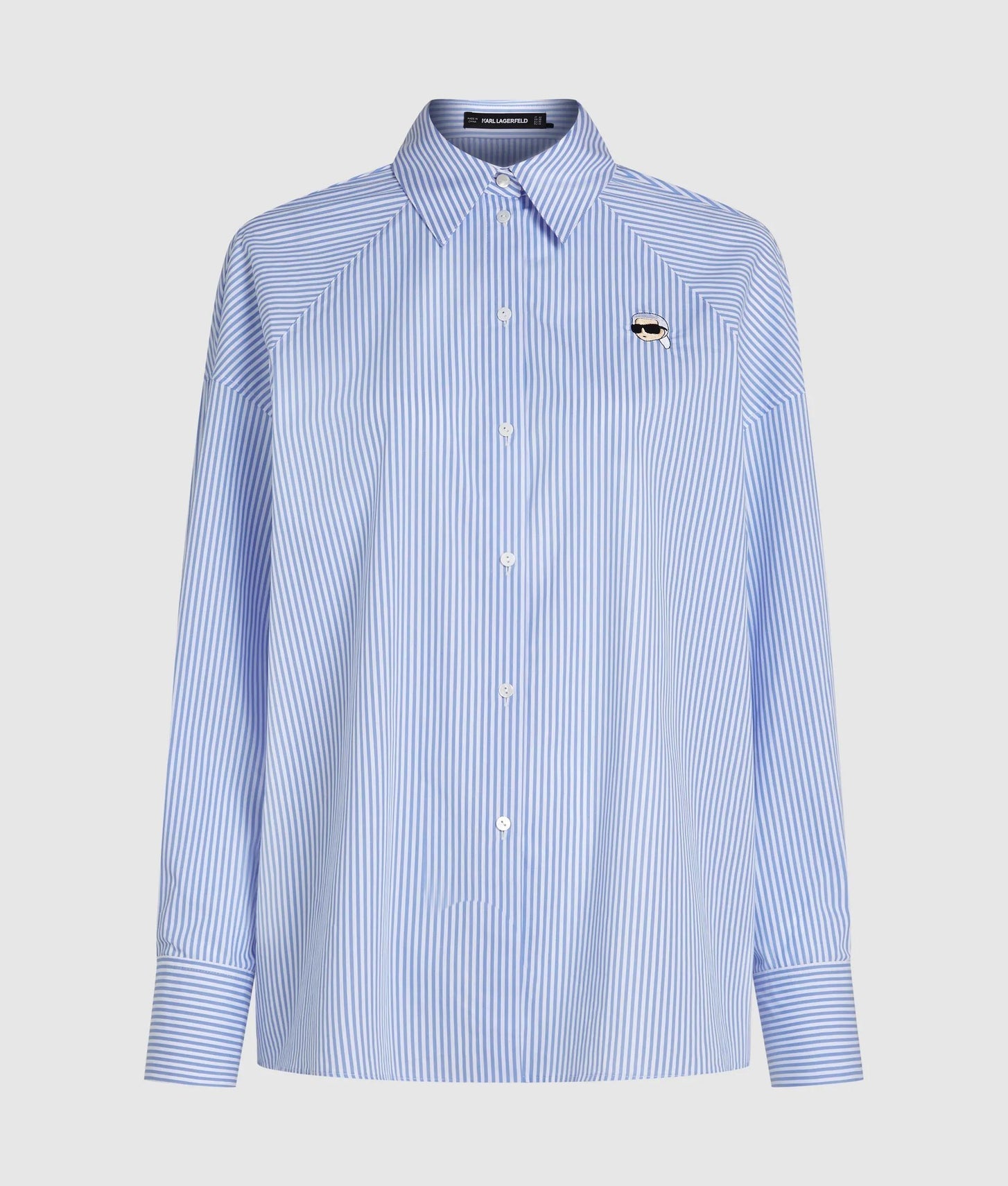 Karl Lagerfeld Ikon Striped Shirt White And Blue Stripes