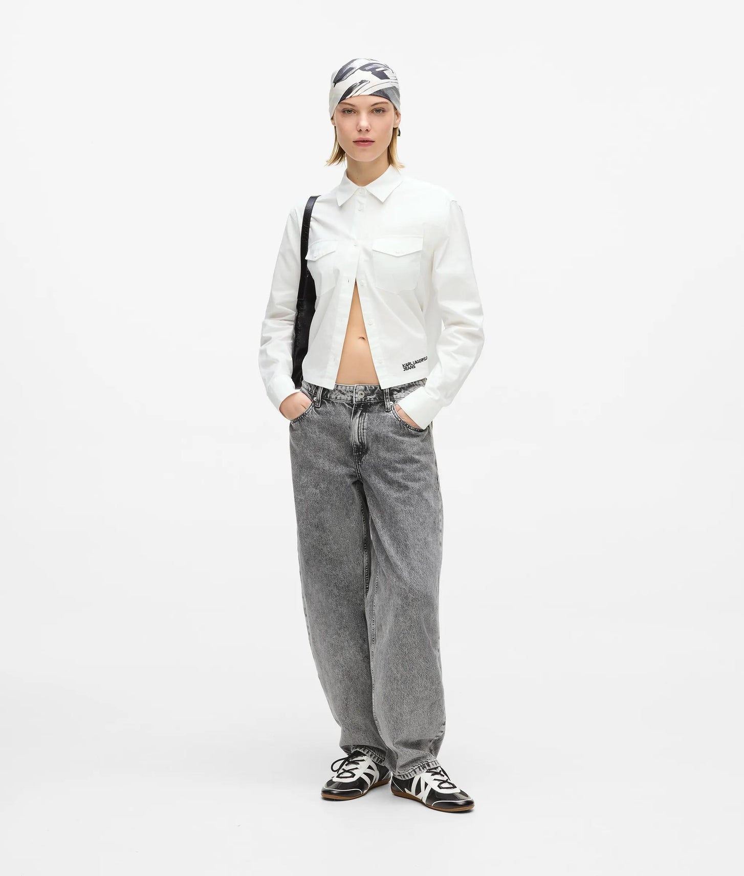 Karl Lagerfeld Logo Oxford Shirt White