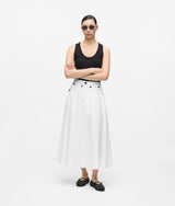 Karl Lagerfeld Button Detail A-Line Skirt White