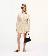 Karl Lagerfeld Satin Mini Skirt Champagne