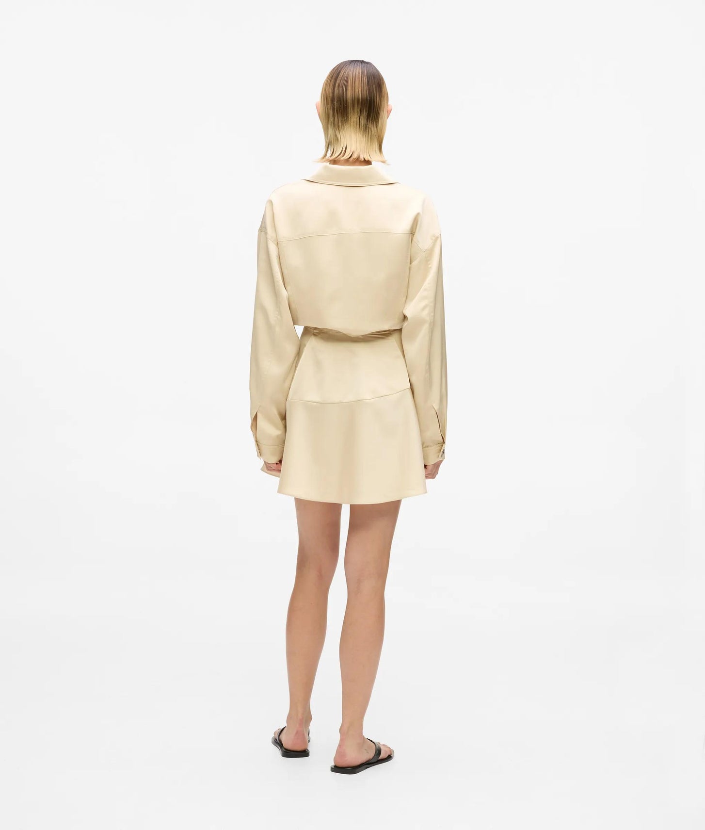 Karl Lagerfeld Satin Mini Skirt Champagne