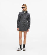 Karl Lagerfeld Denim Lace-Up Mini Skirt Washed Black
