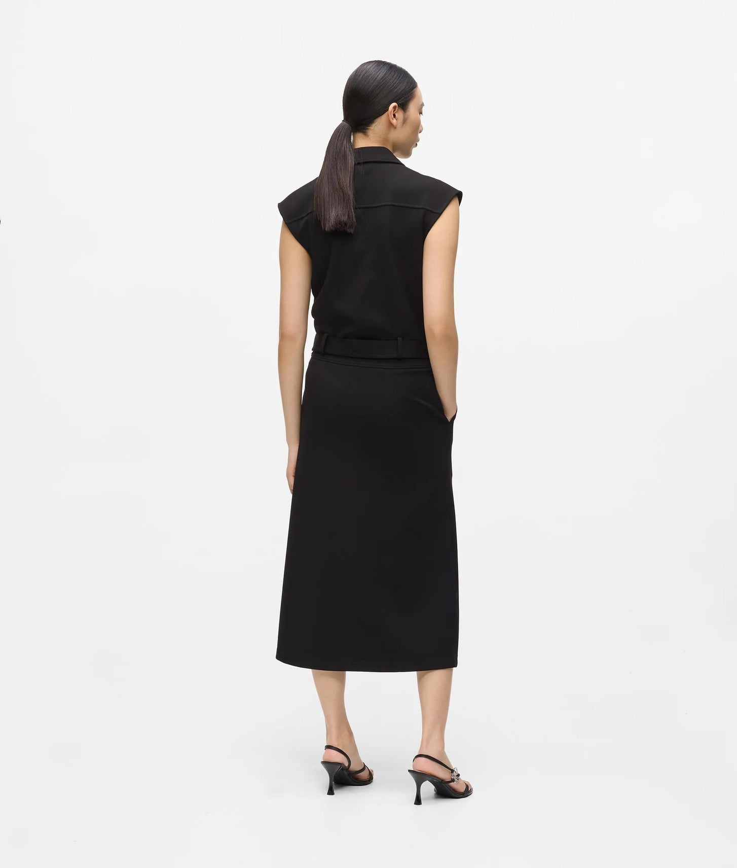 Karl Lagerfeld Jersey Biker Maxi Skirt Black