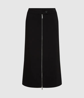 Karl Lagerfeld Linen Blend Pipelined Blouse Black