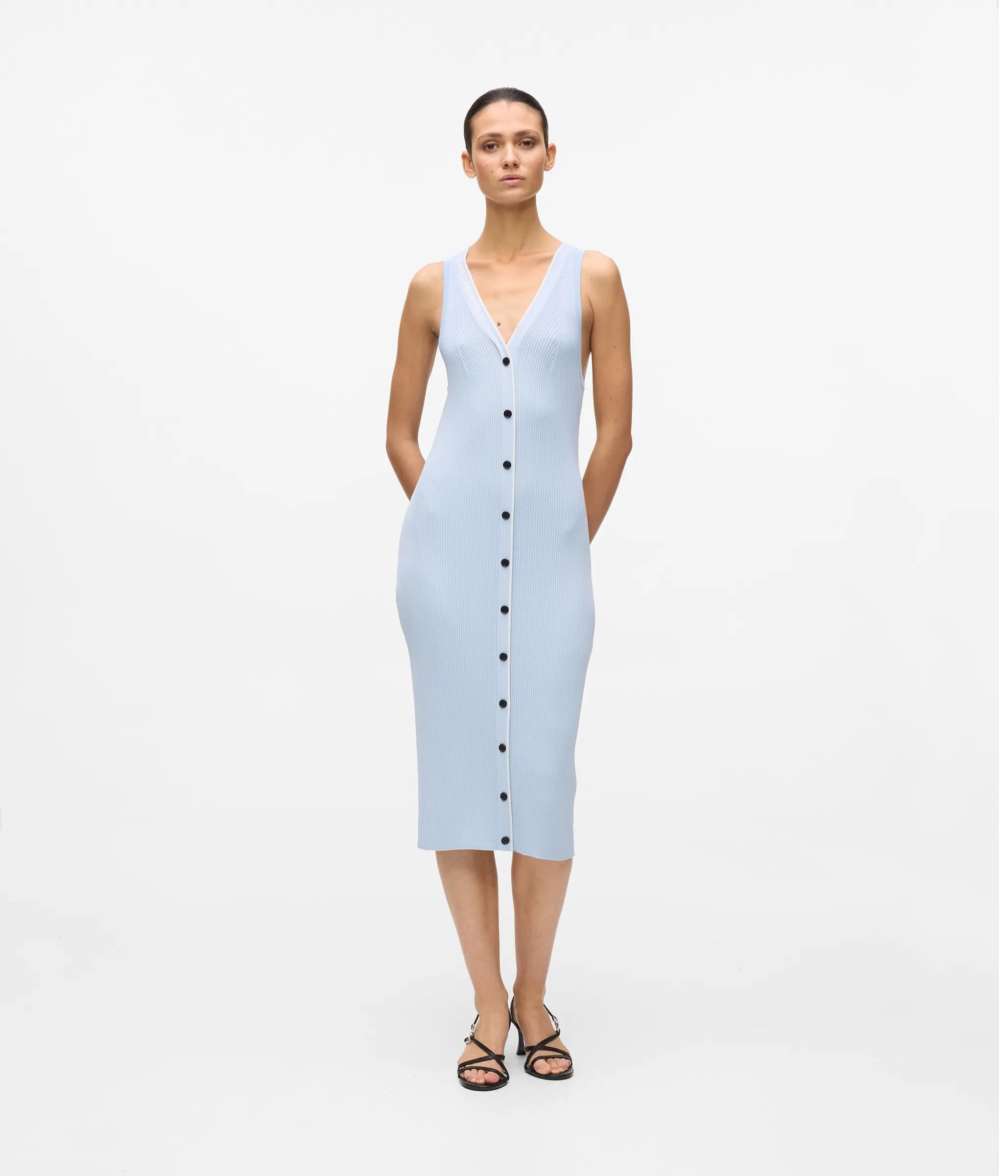 Karl Lagerfeld Logo Knit Dress Kentucky Blue-Pristine