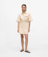 Karl Lagerfeld Short-Sleeved Utility Dress Whitecap Grey