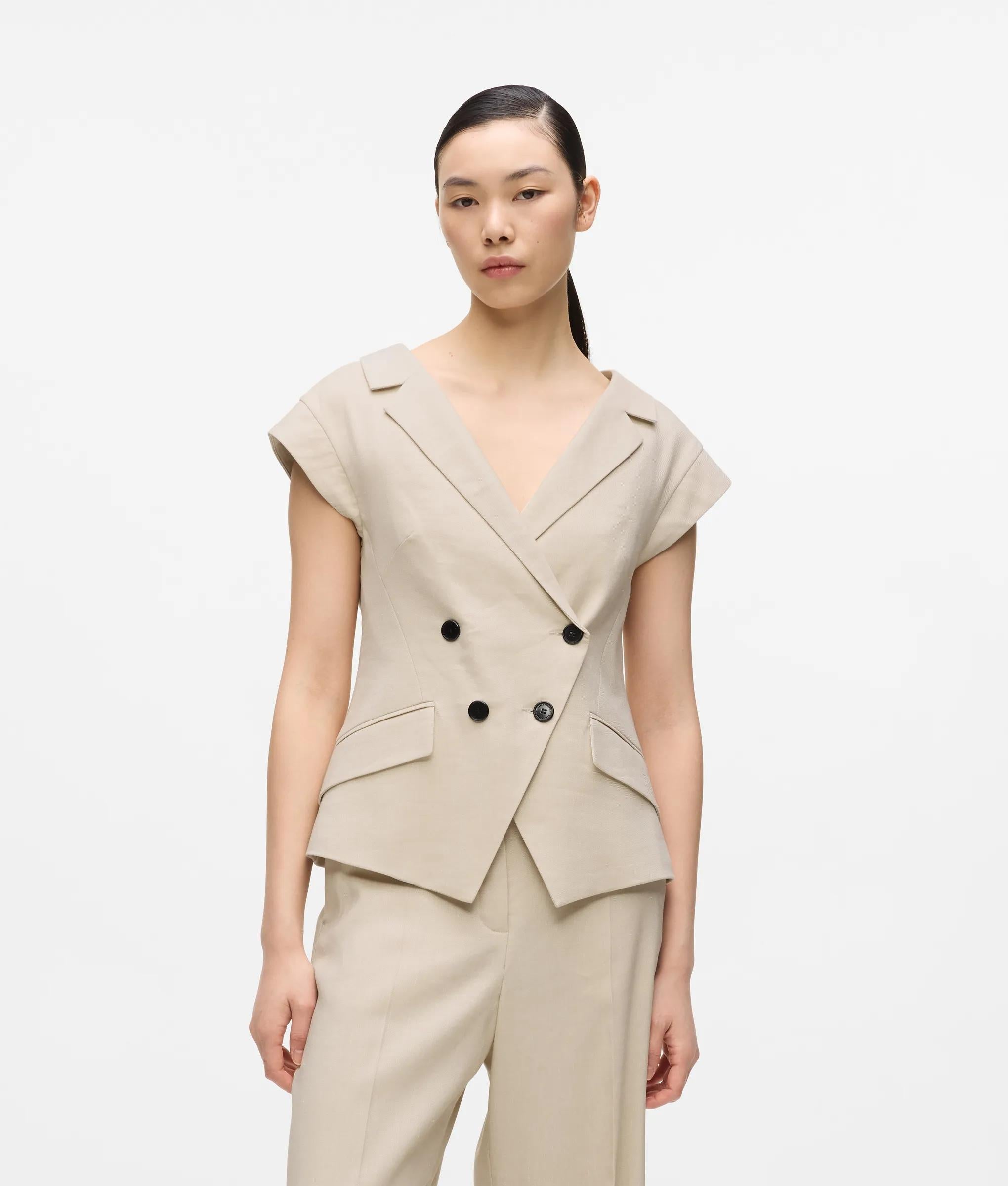 Karl Lagerfeld Cap-Sleeved Blazer Safari