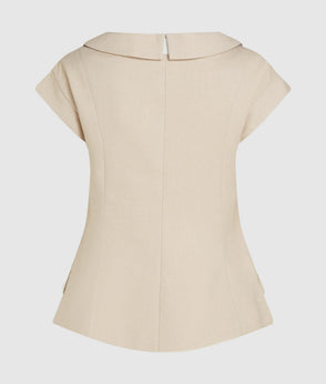 Karl Lagerfeld Wide Leg Linen Blend Pants Safari