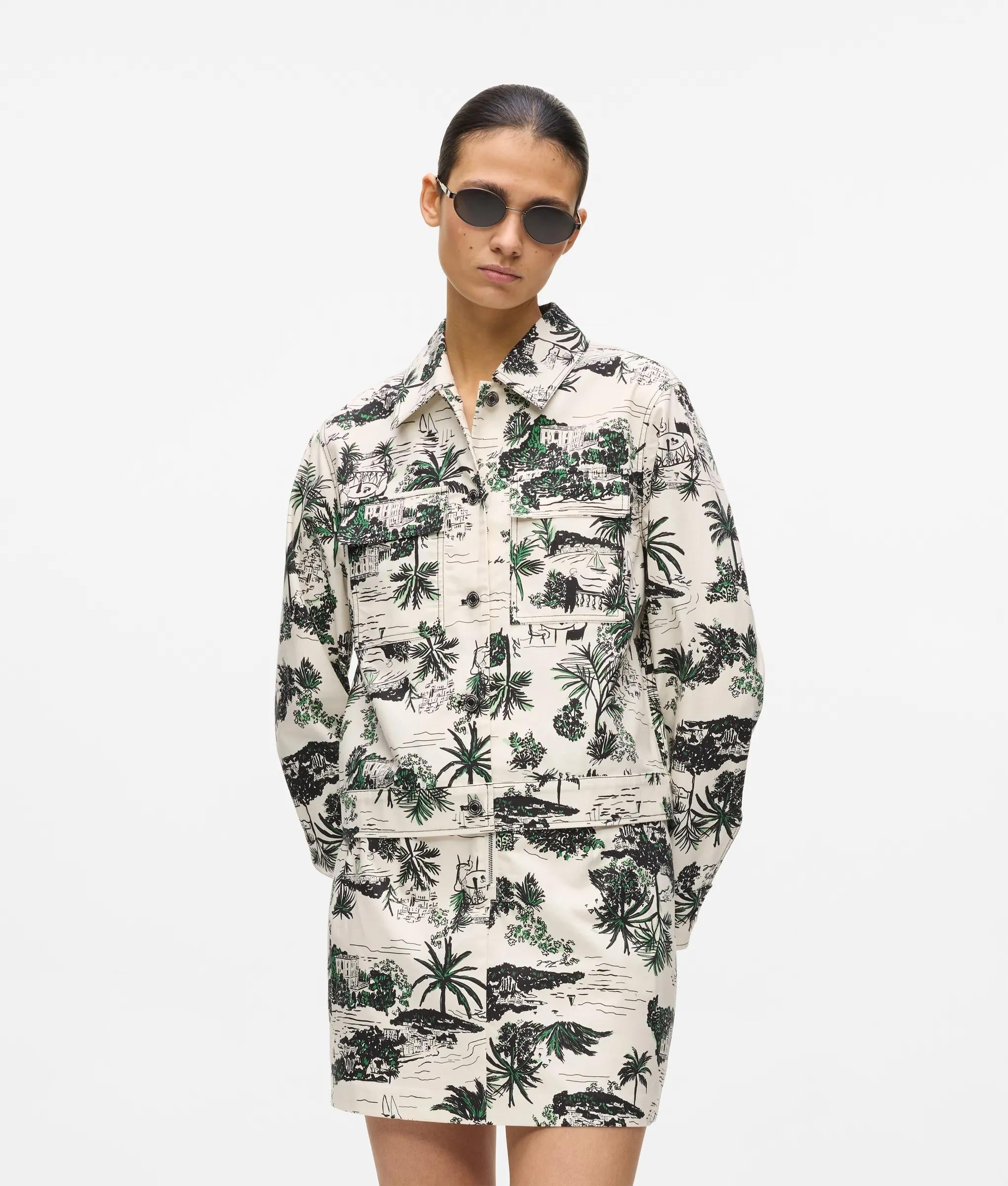 Karl Lagerfeld All-Over-Print Blouson Jacket Vacances De Karl Black