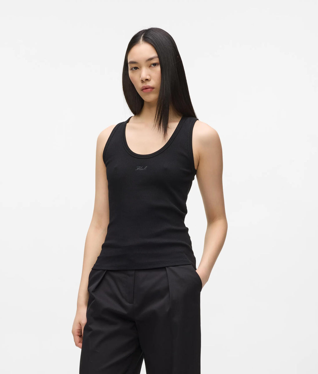 Karl Lagerfeld Wide Leg Linen Blend Pants Safari