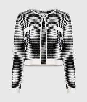 Karl Lagerfeld Ikon Striped Knit Shorts Small Stripe Black-White