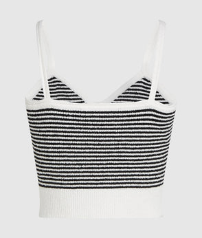 Karl Lagerfeld Ikon Striped Knit Shorts Small Stripe Black-White