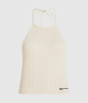 KarlLagerfeld Striped Mesh Tote Bag Vertical Grenadine-White Stripes