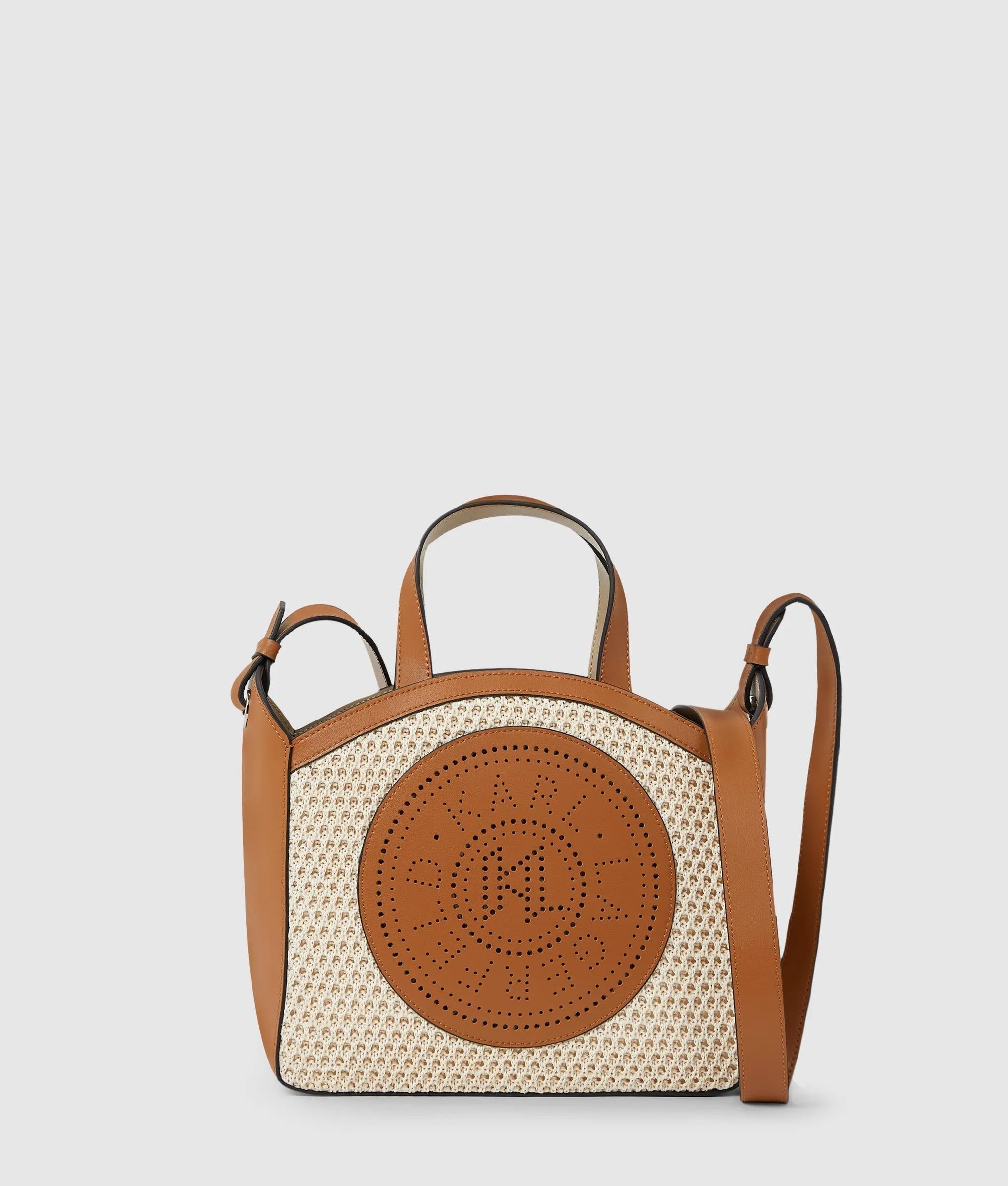 KarlLagerfeld Kcircle Small Mesh Tote Bag Natural-Tan
