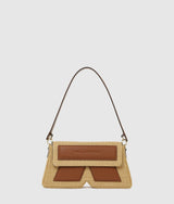 KarlLagerfeld Ikon K Woven Shoulder Bag Natural-Tan