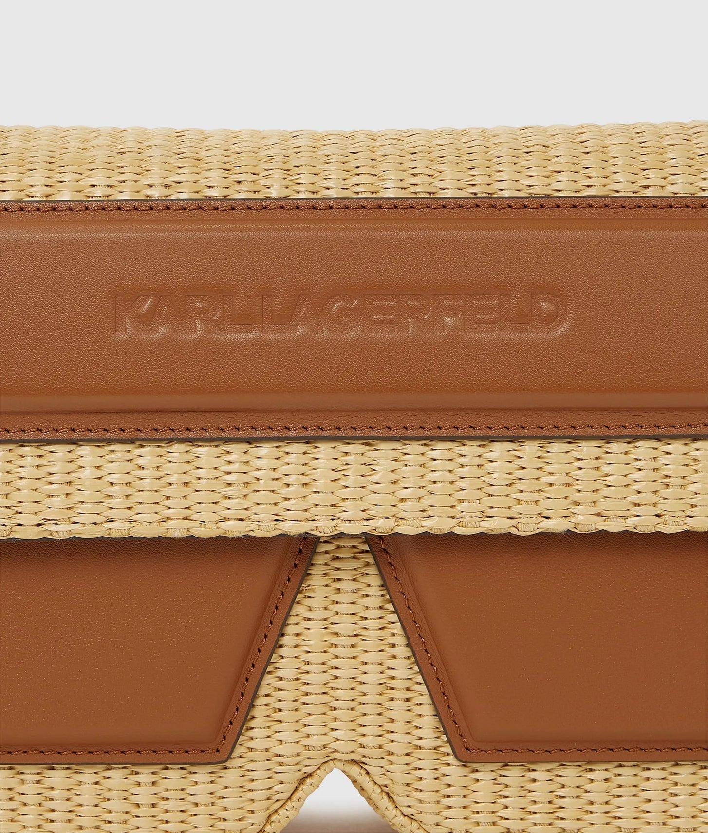 KarlLagerfeld Ikon K Woven Shoulder Bag Natural-Tan