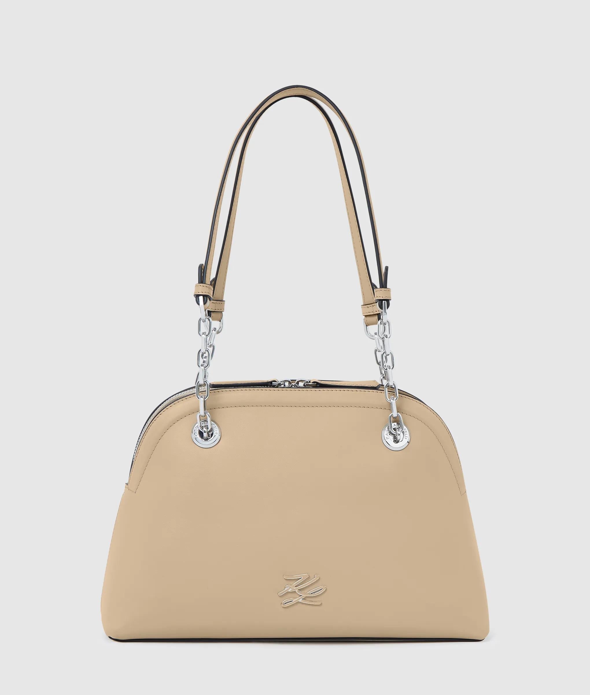 KarlLagerfeld Kautograph Medium Bowling Bag Safari