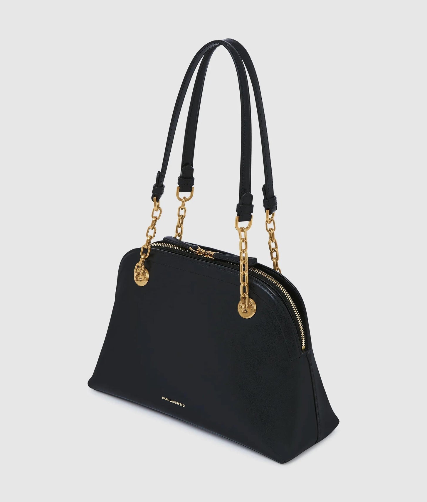 KarlLagerfeld Kautograph Medium Bowling Bag Black/Gold
