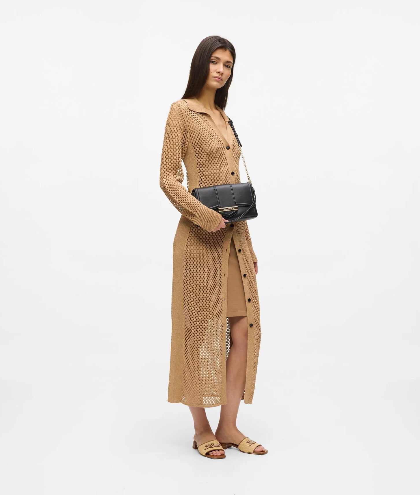 KarlLagerfeld Knova Medium Crossbody Bag Black/Gold