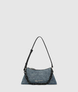 KarlLagerfeld Denim Chain Shoulder Bag Washed Medium Blue
