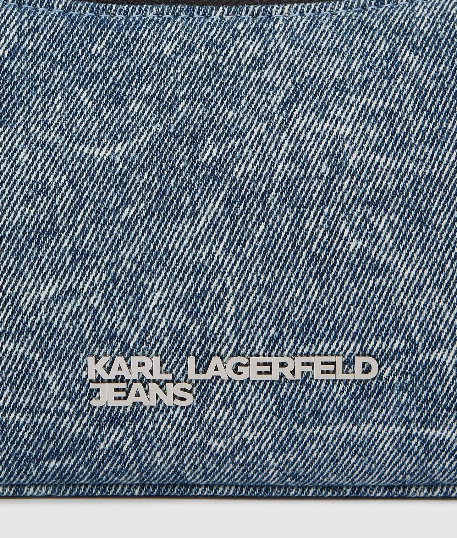 KarlLagerfeld Denim Chain Shoulder Bag Washed Medium Blue