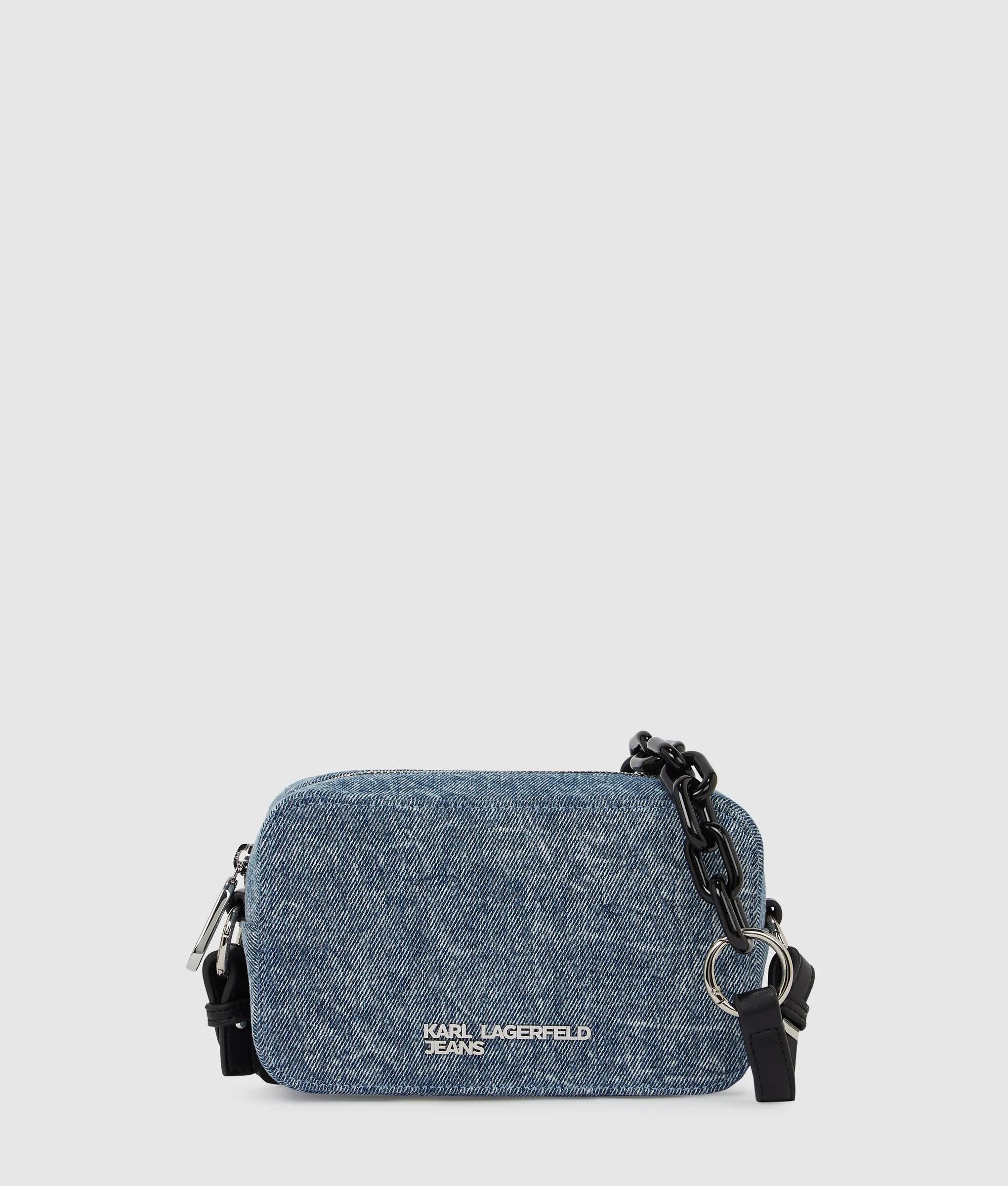 KarlLagerfeld Denim Chain Camera Bag Washed Medium Blue