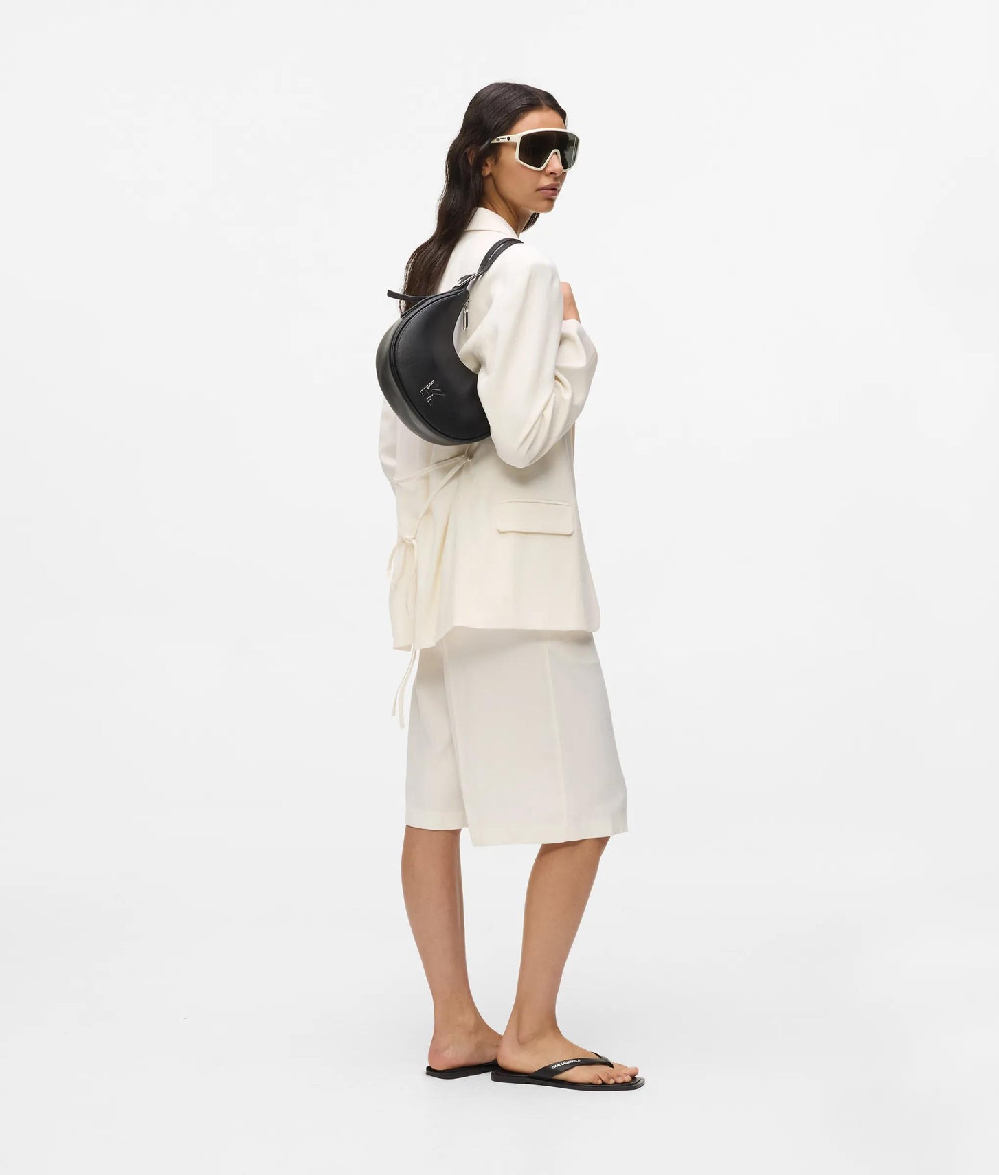 KarlLagerfeld Twin Strap Moon Bag Black