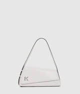 KarlLagerfeld Geo High-Shine Flap Bag Off White
