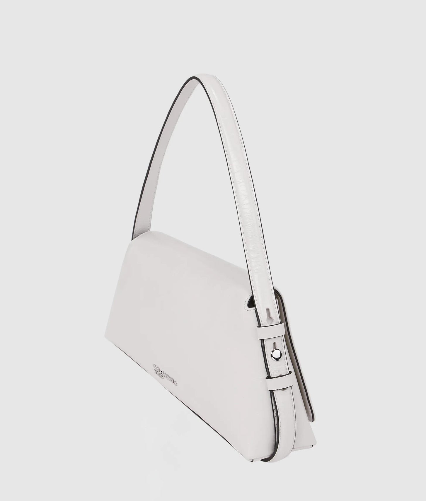 KarlLagerfeld Geo High-Shine Flap Bag Off White