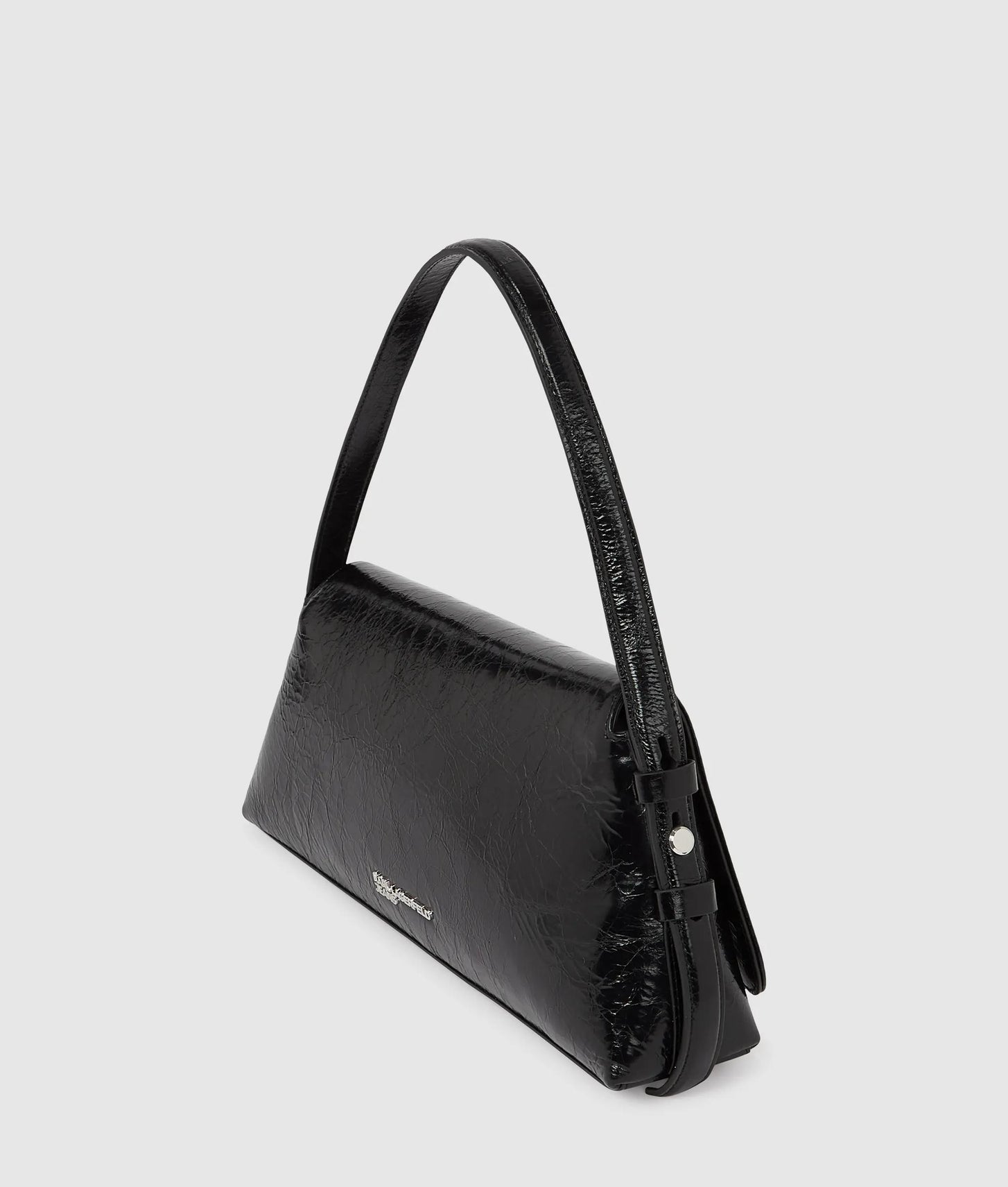 KarlLagerfeld Geo High-Shine Flap Bag Black