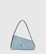 KarlLagerfeld Geo Denim Shoulder Bag Acid Light Blue