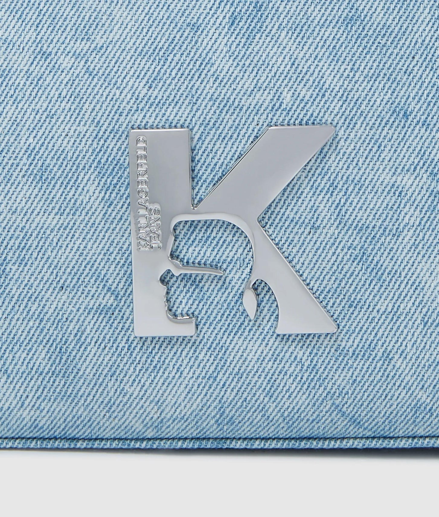 KarlLagerfeld Geo Denim Shoulder Bag Acid Light Blue