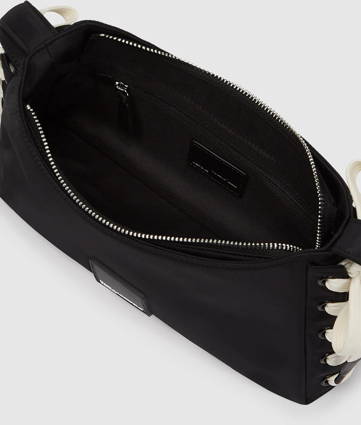 KarlLagerfeld Nylon Lace-Up Shoulder Bag Black