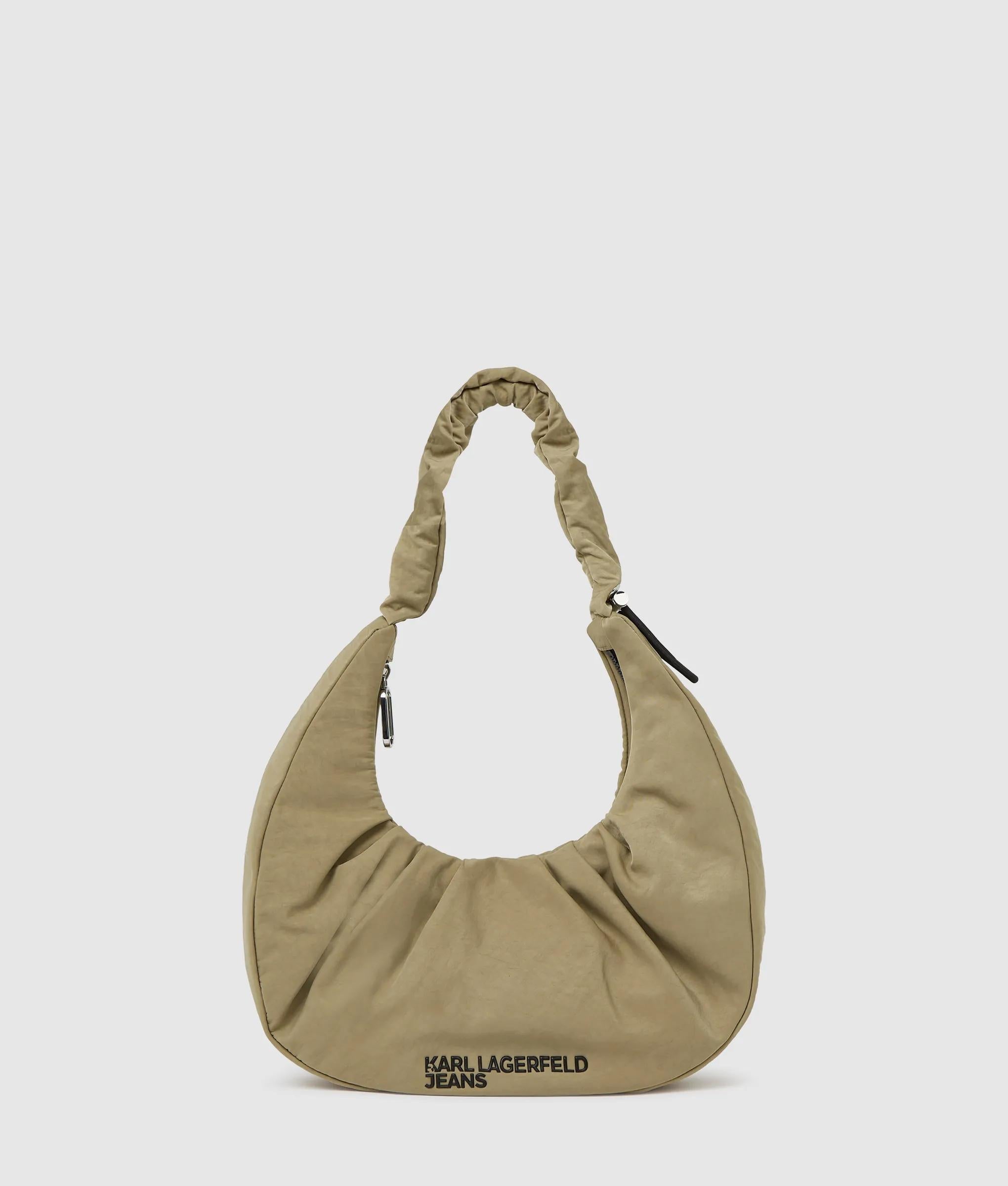 KarlLagerfeld Gathered Hobo Bag Travertine
