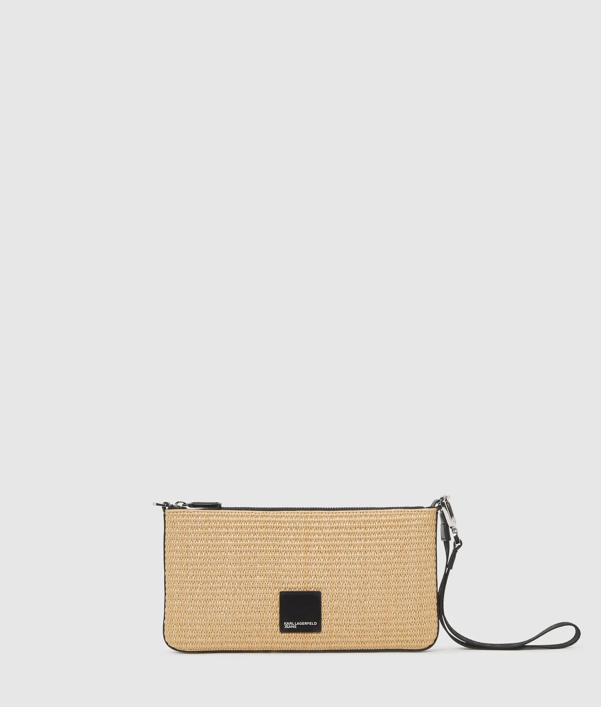 KarlLagerfeld Woven Convertible Pouch Natural